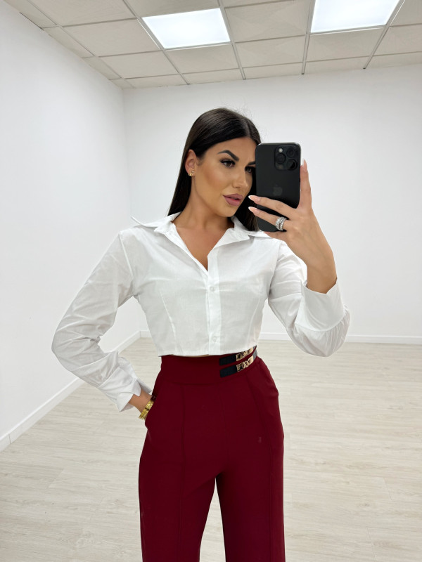 CAMISA CROP POPELÍN BLANCA